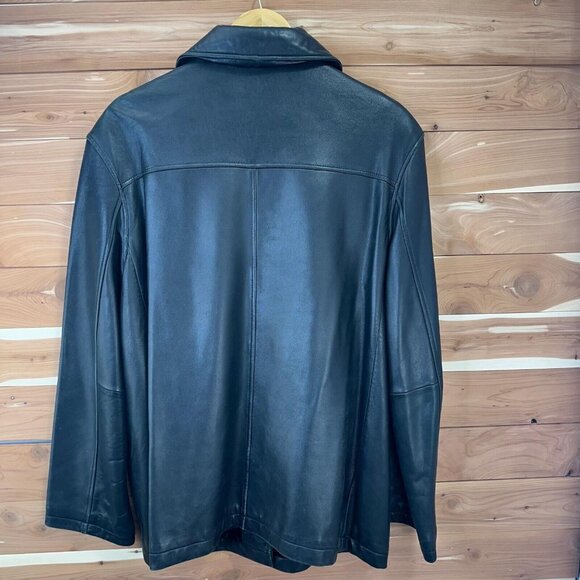 Marc New York Women's/Men's Medium Length Leather Jacket Black Leather Sz Large - Picture 6 of 9